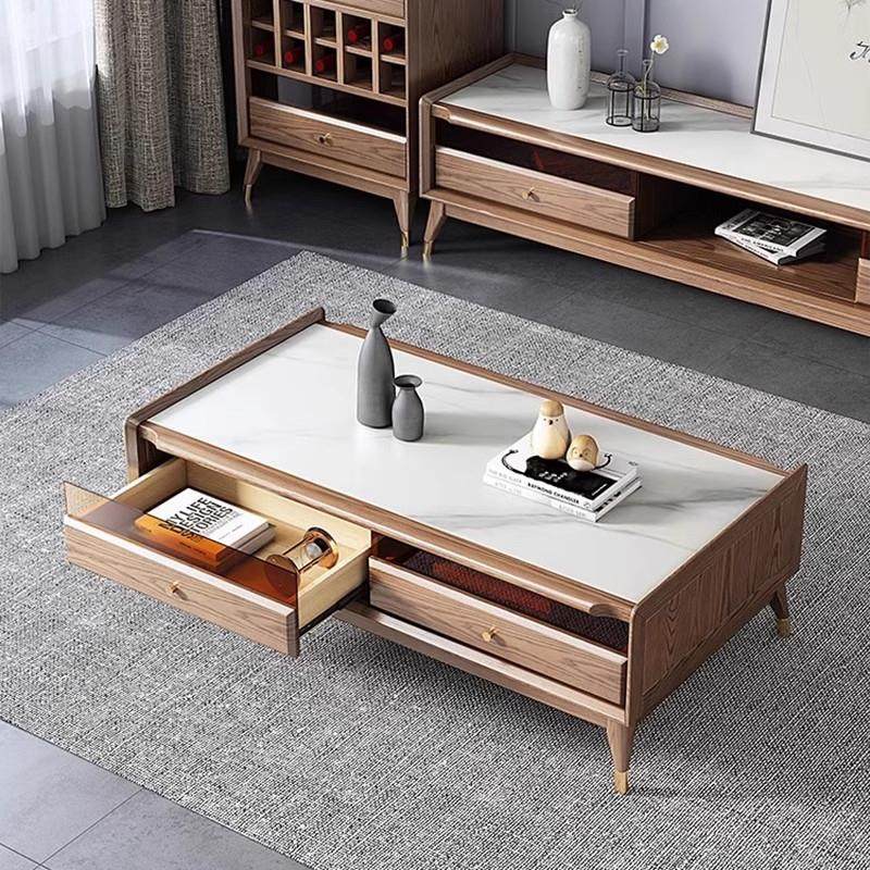 北欧实木岩板内嵌式茶几电视柜组合客厅小户型白蜡木新中式茶桌子,住宅家具,茶几,淘宝优惠券,粉丝福利购,淘宝优惠卷