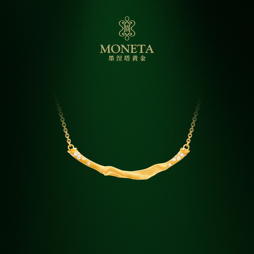 MONETA（黄金）墨涅塔藤蔓足金钻石项链黄金套链