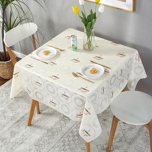 正方形桌布防水防油免洗四方桌田园家用八仙桌台布塑料餐桌布