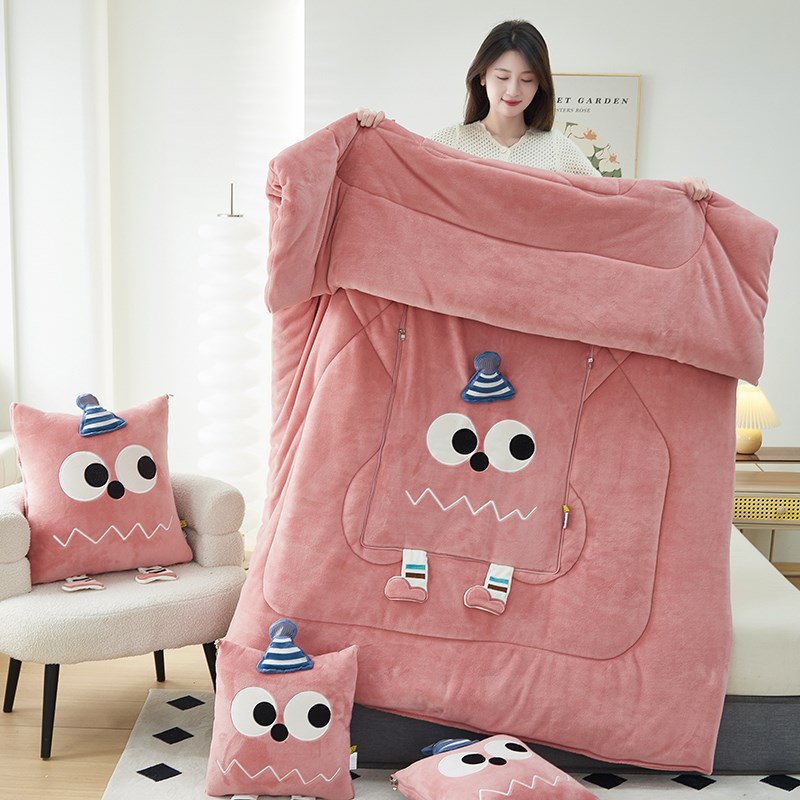 卡通抱枕被子两用加厚办公室折叠午睡枕头毯子二合一沙发汽车靠枕