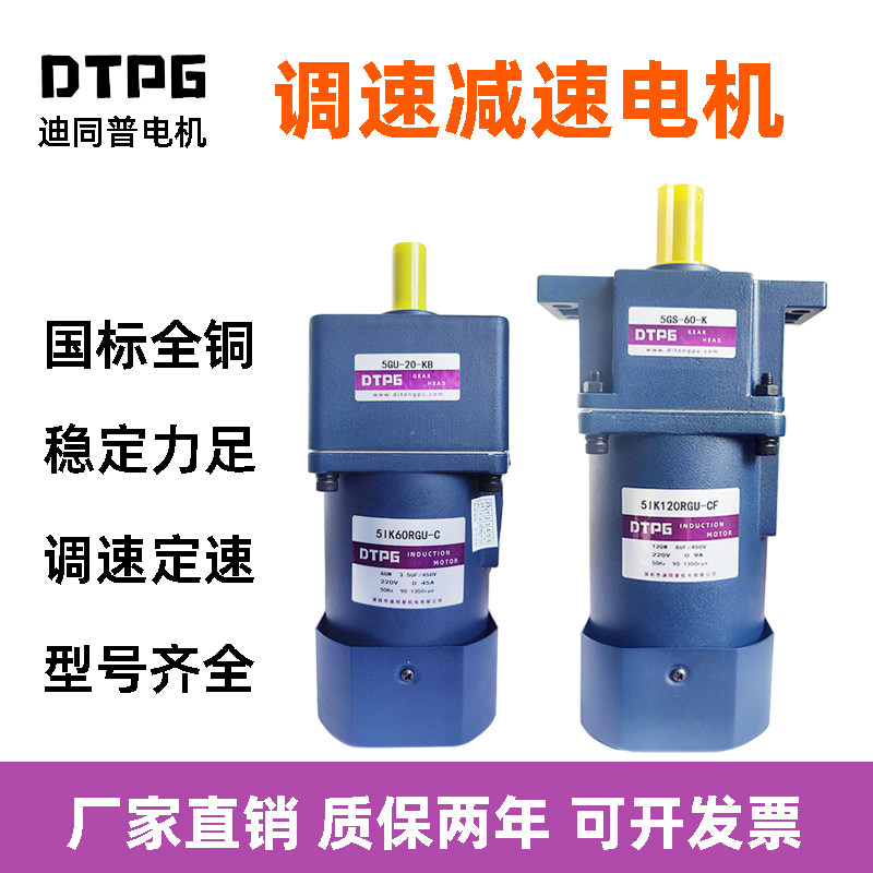 DTPG微型交流220V可调减速电机5IK系60/90/120/180W带齿轮箱一体