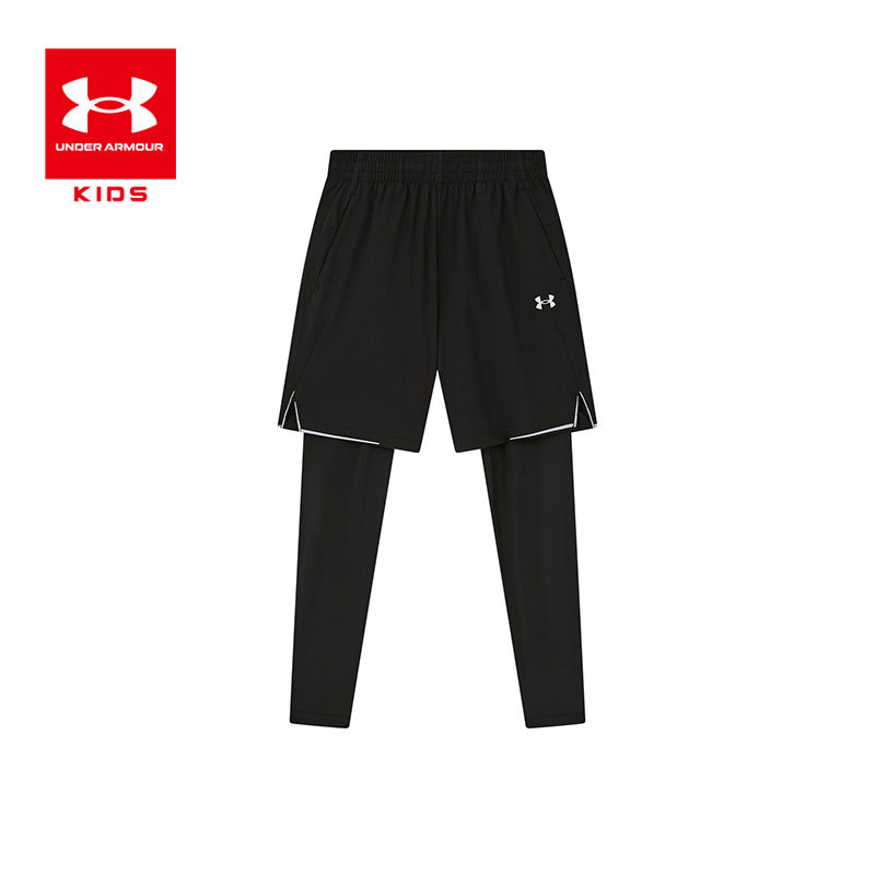 安德玛童装夏季新款儿童两件套短裤男大童运动速干透气科技紧身裤