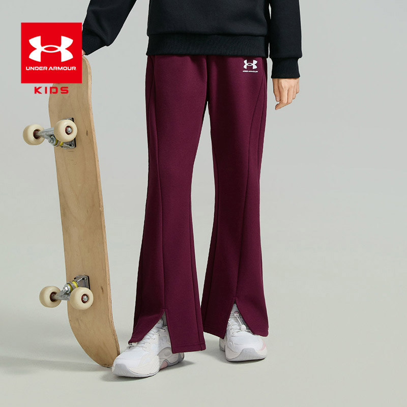 安德玛童装女童加绒针织加厚长裤