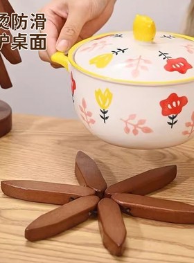 圣诞树隔热垫餐桌摆件创意一棵树实木防烫锅垫折叠杯垫碗垫高级感