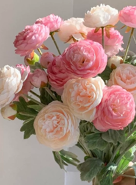客厅仿真花露莲样板房北欧现代
