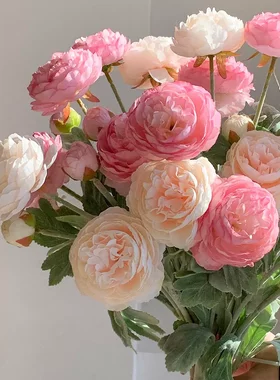 客厅仿真花露莲样板房北欧现代