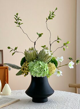 高档帝王花绿色绣球花束仿真花