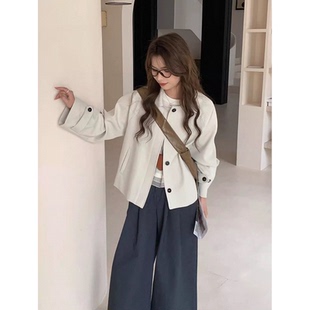 【悠闲春日】经典翻领短款英伦休闲春季热门风衣外套M26010