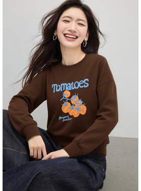 【添添kindly】时尚休闲双面绒超柔保暖圆领卫衣353230