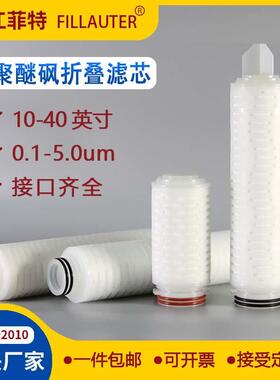 PES聚醚砜折叠滤芯0.220.45um10寸20寸液体除菌终端过滤芯