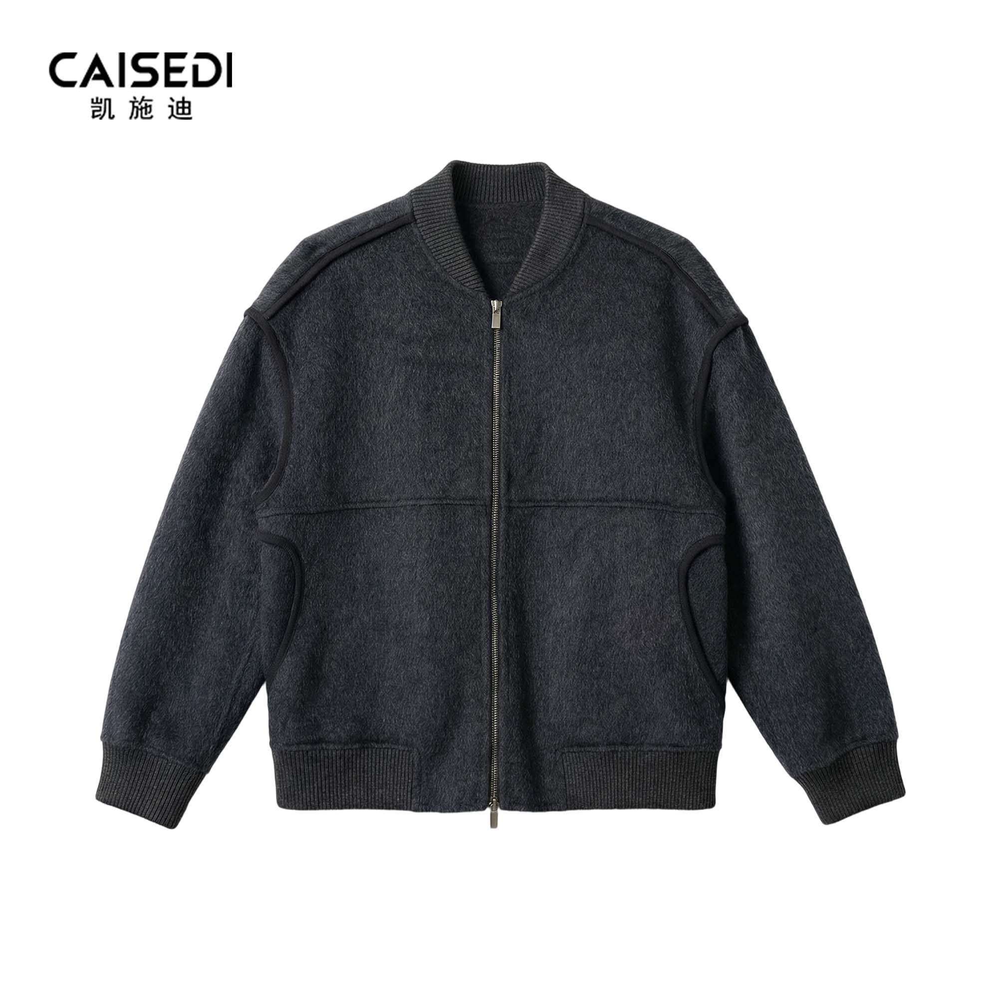 凯施迪绵羊毛短款棒球领大衣男秋冬新品双面呢保暖柔软通勤外套男,男装,棒球夹克,淘宝优惠券,粉丝福利购,淘宝优惠卷