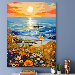 治愈油画风成品装饰画风景猫咪星空宫崎骏唯美高级卧室客厅摆挂画