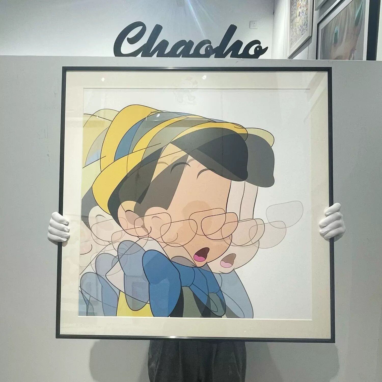 匹诺曹方形装饰画小众艺术创意高级氛围感艺术卡通卧室客厅摆挂画