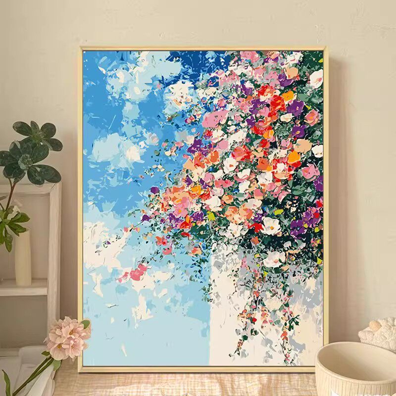 莫奈花墙成品装饰画仿油画风景花卉唯美治愈高级感卧室客厅摆挂画