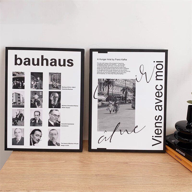 小众黑白风格装饰画 法式复古人物挂画桌面相框画电视柜摆件墙画