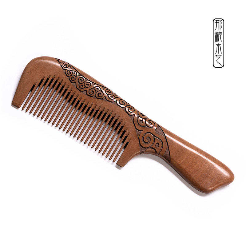 非遗常州特产桃木梳子整块无拼接天然木梳防静电卷发直发密齿头梳