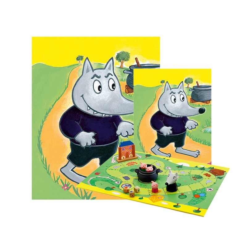 Djeco三只小猪儿童逻辑思维亲子互动专注力训练多人益智桌游