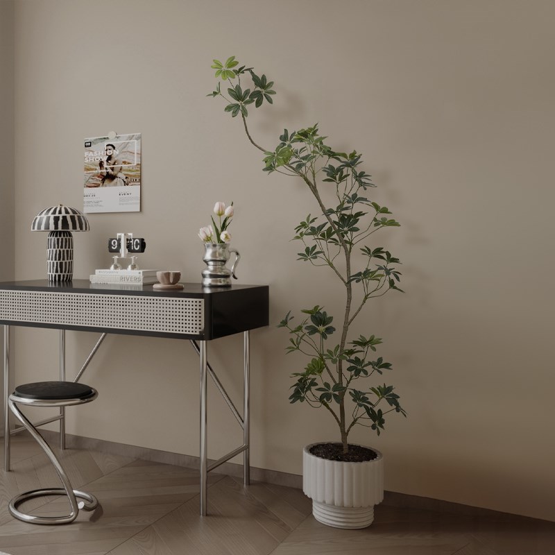 仿真绿植鸭脚木盆栽室内客厅装饰假树落地摆件高级大型仿生假植物