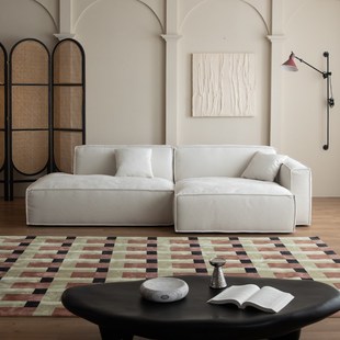 法兰丝拆洗温妮沙发布艺法式白色奶油风客厅异形转角豆腐块