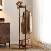 北美衣帽架实木卧室挂衣架落地衣架转角置衣架子盆架