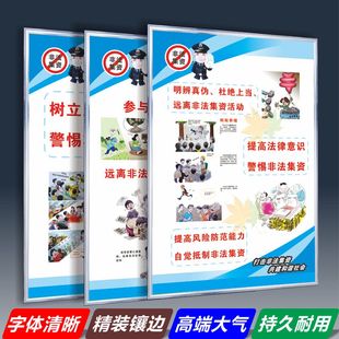 安全意识墙法治打击非法集资文化建设宣传栏海报防诈骗海报增强非