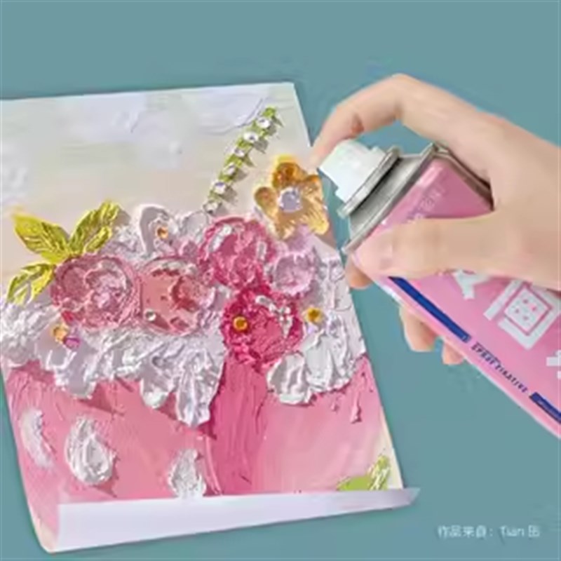 彩研瓶装油画棒定画液喷雾素描炭笔色粉丙烯专用大容量快干定画剂
