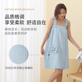 穿式 浴巾浴裙蝴蝶结浴袍吊带裙女新款 大吸水裹裹巾