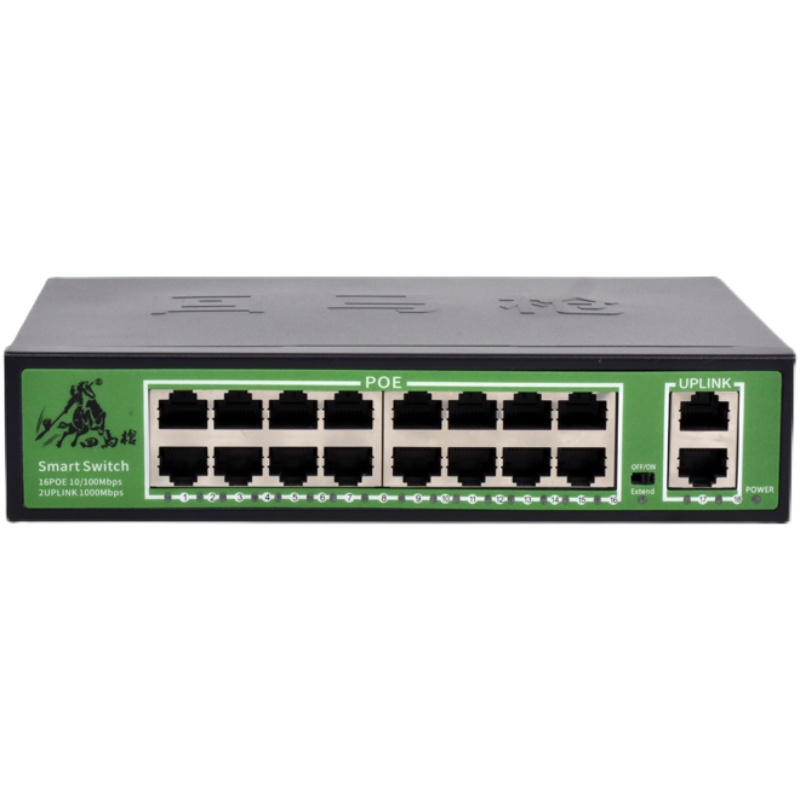 东莞小耳朵10/16口POE百兆交换机48V分线器全千兆网线供电汇聚
