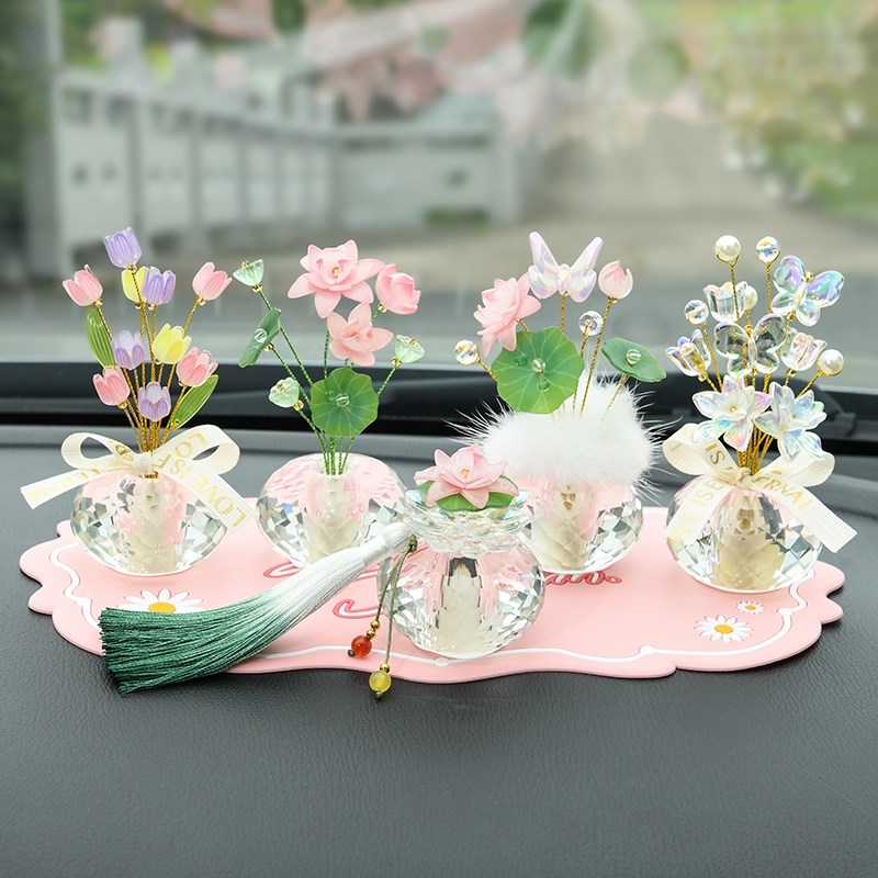 水晶幸运果汽车装饰品摆件创意精致手工车内饰品车载中控台摆件女