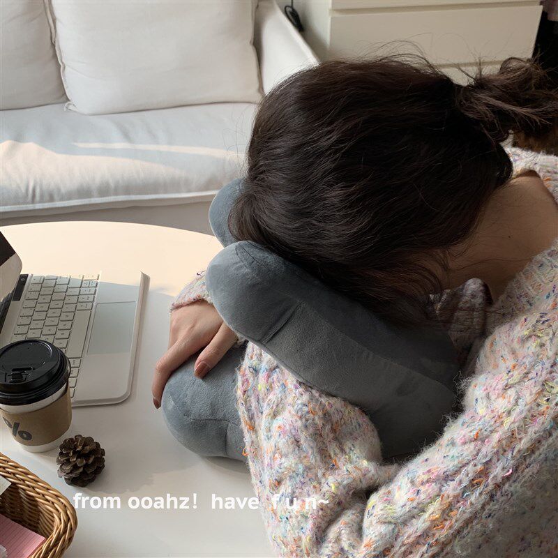 忙里偷闲~办公室午睡冰丝午休枕头睡觉趴趴枕学生桌上抱枕趴睡枕
