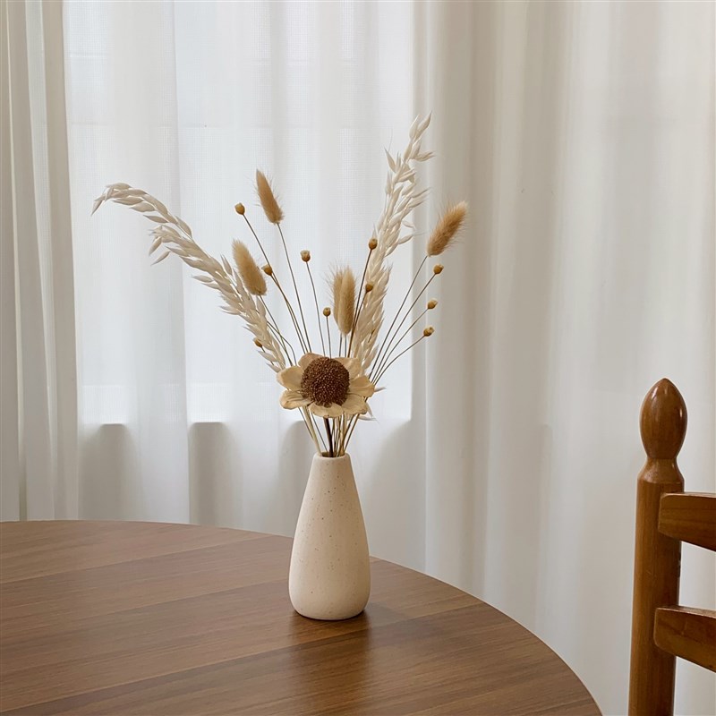 中式风高级感干花花束风干天然松果客厅电视柜餐桌家居摆设花瓶