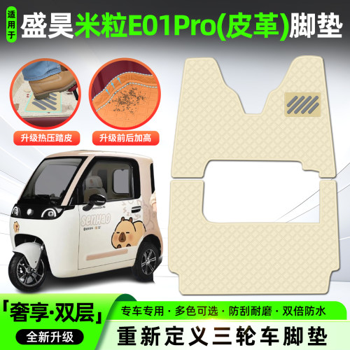 适用【盛昊米粒E01Pro】皮革脚垫
