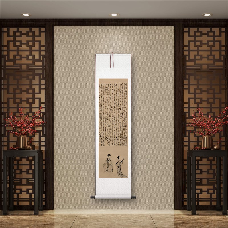 郭诩《琵琶行图》客厅中堂挂画玄关茶室书房人物装饰画国画高