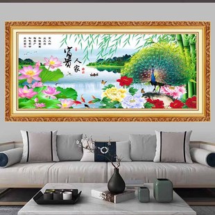 客厅自粘装饰画油画布墙画山水沙发背景墙风景画办公室壁画