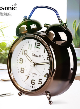 ELEONI天王星打铃闹钟爱卡通静音床头钟小学生儿童闹钟