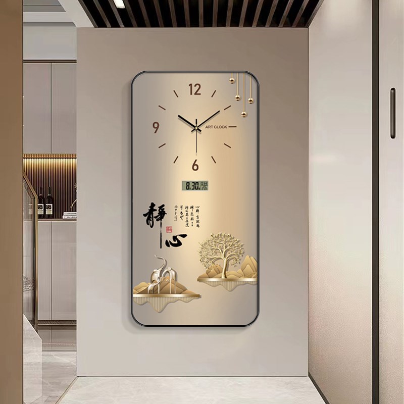 高档万年历钟表挂钟客厅家用2023新款餐厅过道走廊大气时钟表挂墙