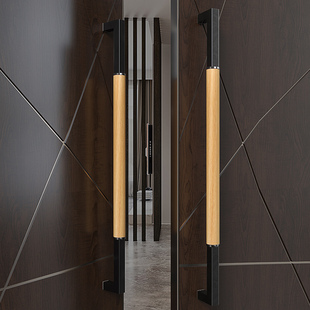 实木大门拉手胡桃木玻璃门拉手有框门拉手酒店会所大门把手