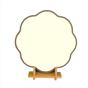 空白面熟绢摆屏圆形海棠形团扇工笔画国画书法创作多款选