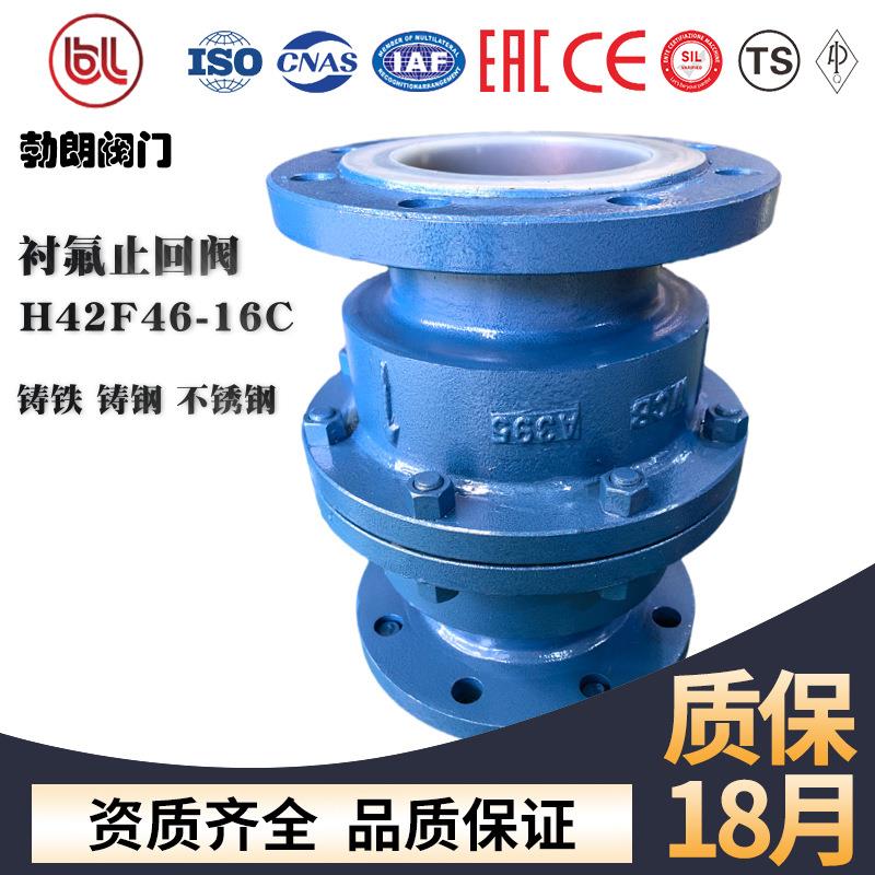 止回阀H42F46-16衬氟止回阀逆止阀四氟止回阀铸钢不锈钢
