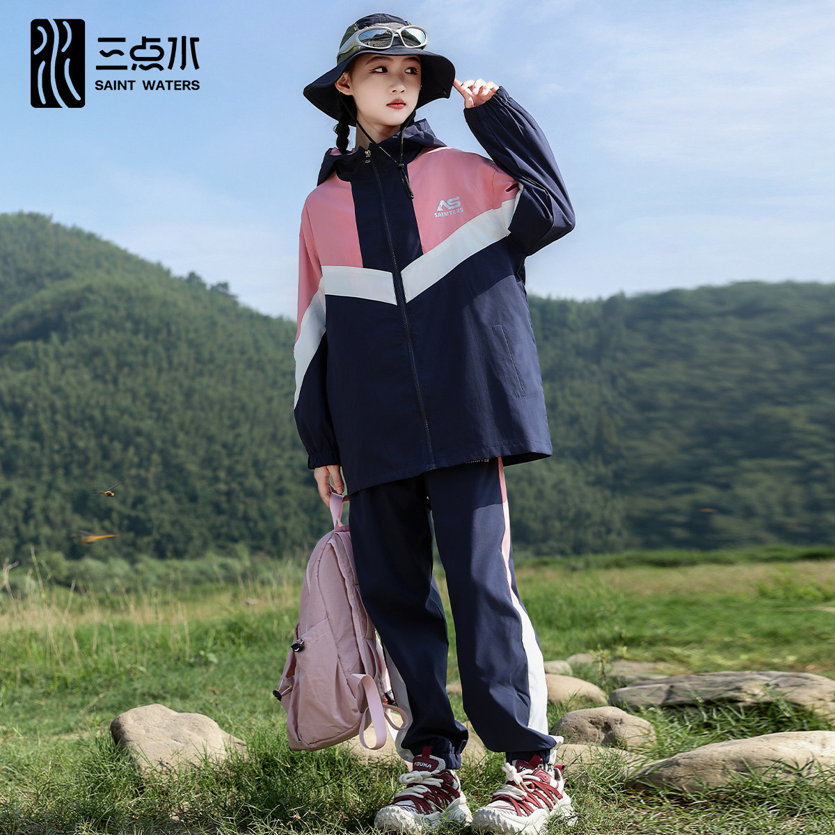 女童春秋款连帽外套套装