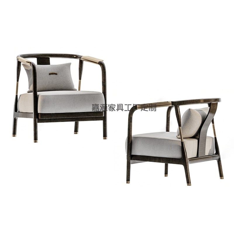 新单人沙发桌椅售楼处茶楼接待休闲会客实木酒店洽谈圈椅,住宅家具,沙发椅,淘宝优惠券,粉丝福利购,淘宝优惠卷