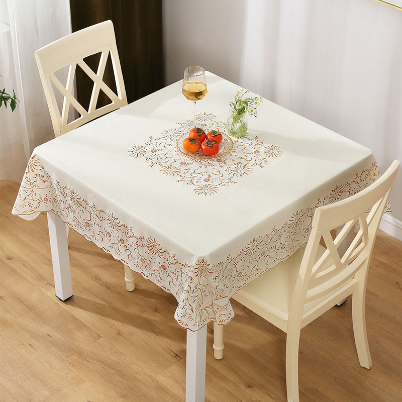 桌布防水防油免洗正方形餐桌布PC塑料茶几布八仙桌台布防滑桌垫