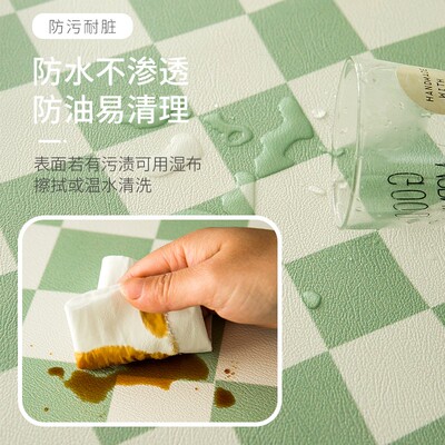 硅胶皮革桌布防水防油免洗圆形茶几桌垫小圆桌桌面保护垫家用垫子