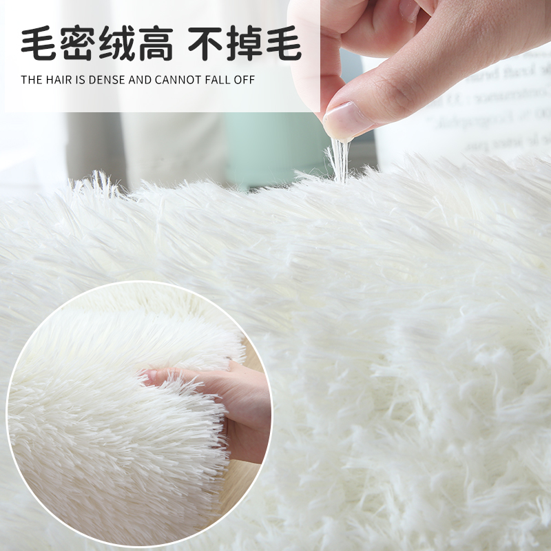 加厚in风少女白色长毛地垫卧室床边毯客厅茶几地毯满铺飘窗坐垫