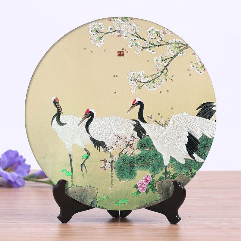 承沁陶瓷客厅书房卧室坐盘家用新古典玄关挂盘装饰盘摆盘,家居饰品,装饰坐盘/挂盘,淘宝优惠券,粉丝福利购,淘宝优惠卷