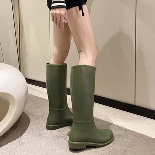时尚 厨房工作套筒女 简约b高筒雨靴女款 防水防滑水靴耐磨外穿水鞋