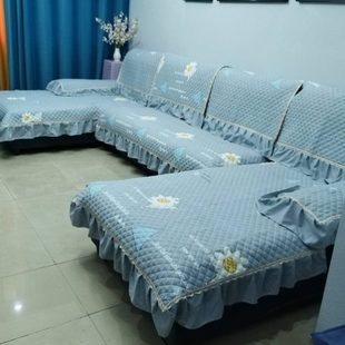 布艺双贵妃全套沙发垫靠背巾扶手U型4米2以内沙发使用四季 新款 垫