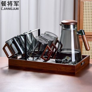 冷水壶凉水壶玻璃耐高温t家用大容量凉水杯果茶扎壶冰箱水壶套装