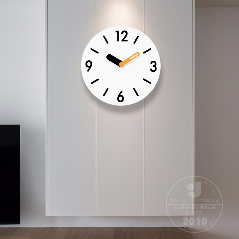极简客厅挂钟表家用免打孔大气静音C现代简约餐桌装饰创意时钟挂