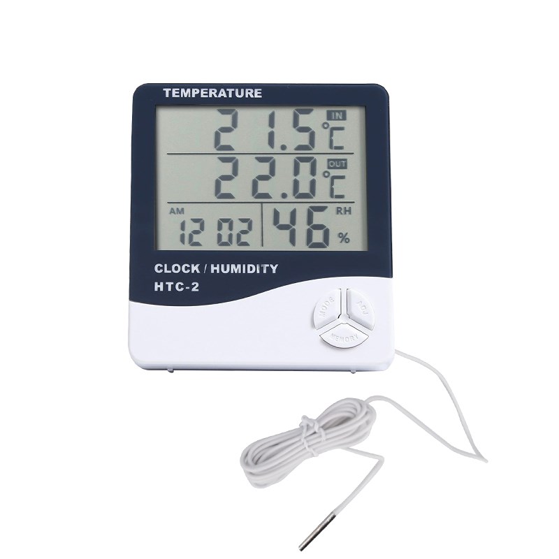 HTC-2高精度吉他室内电子温湿度计家用温度计湿度计定时闹钟